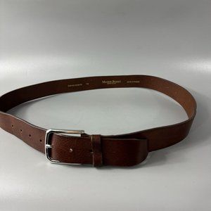 Maison Boinet Made in France Brown Leather Silver-tone Buckle Belt